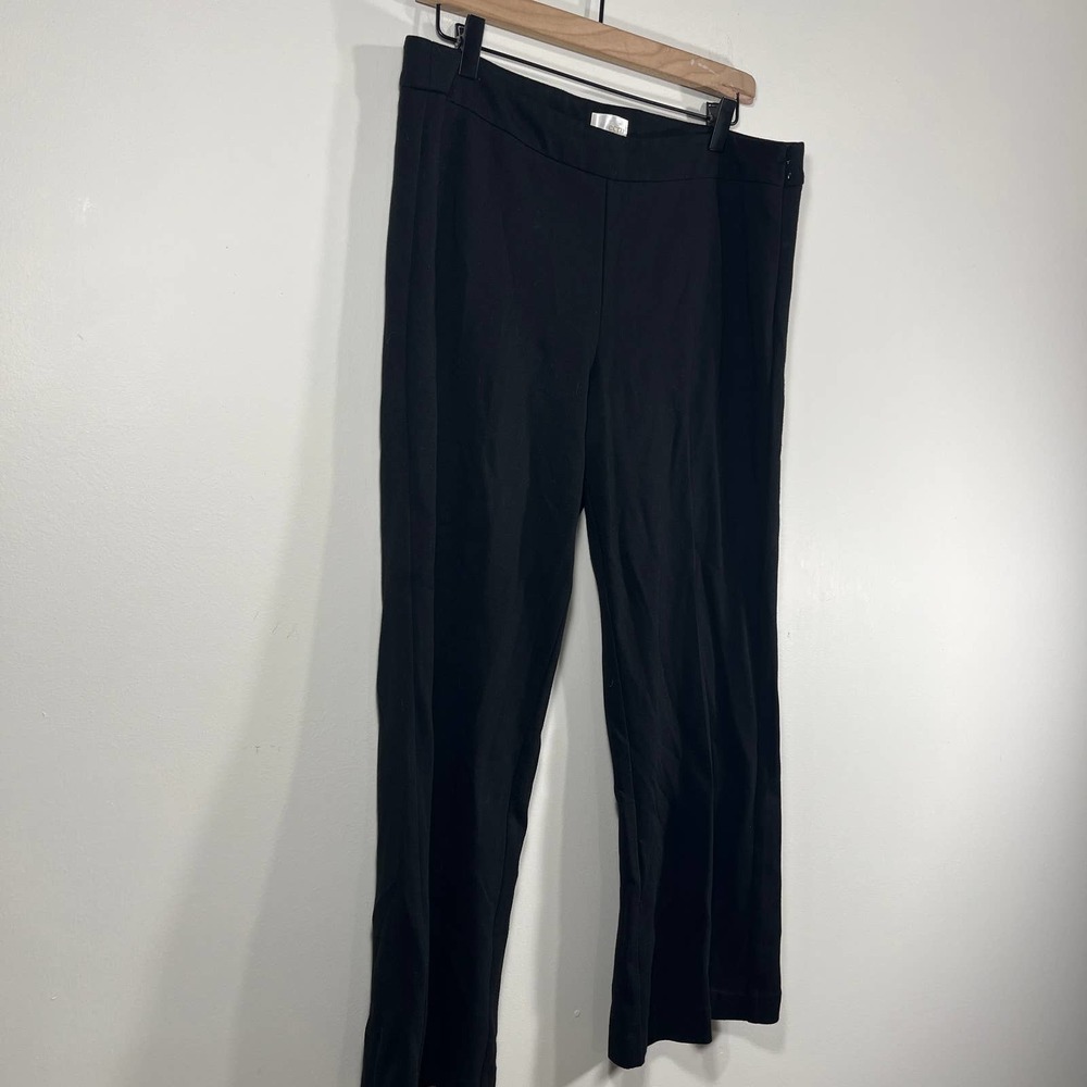 Ecru Black Flared Crop Dress Pants‎ - Large